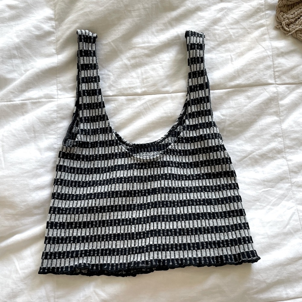 Urban Outfitters black and grey knit crop top